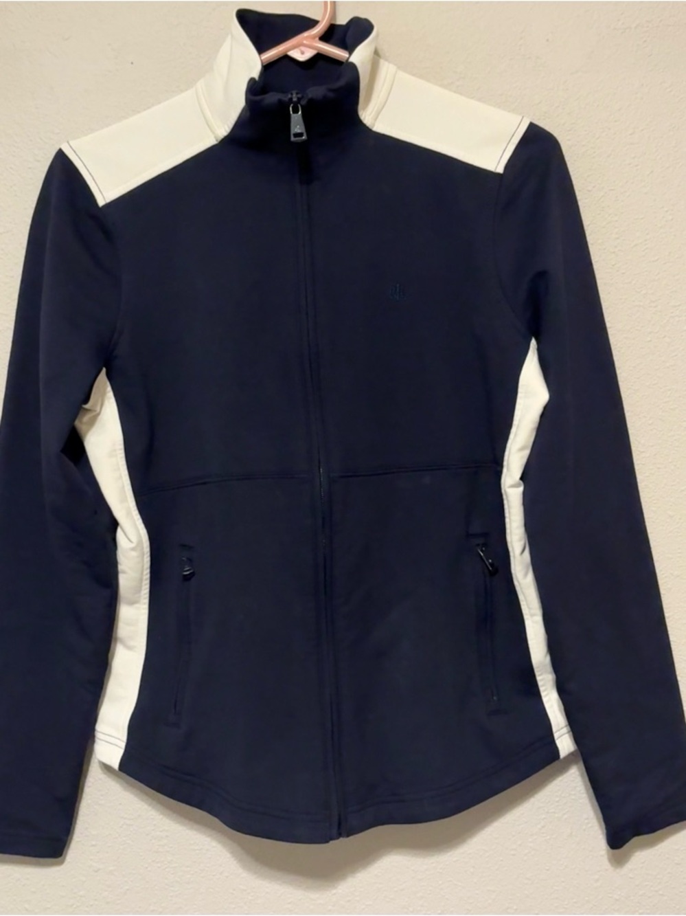 Ralph Lauren Women's Navy and White Full-Zip Jacket
